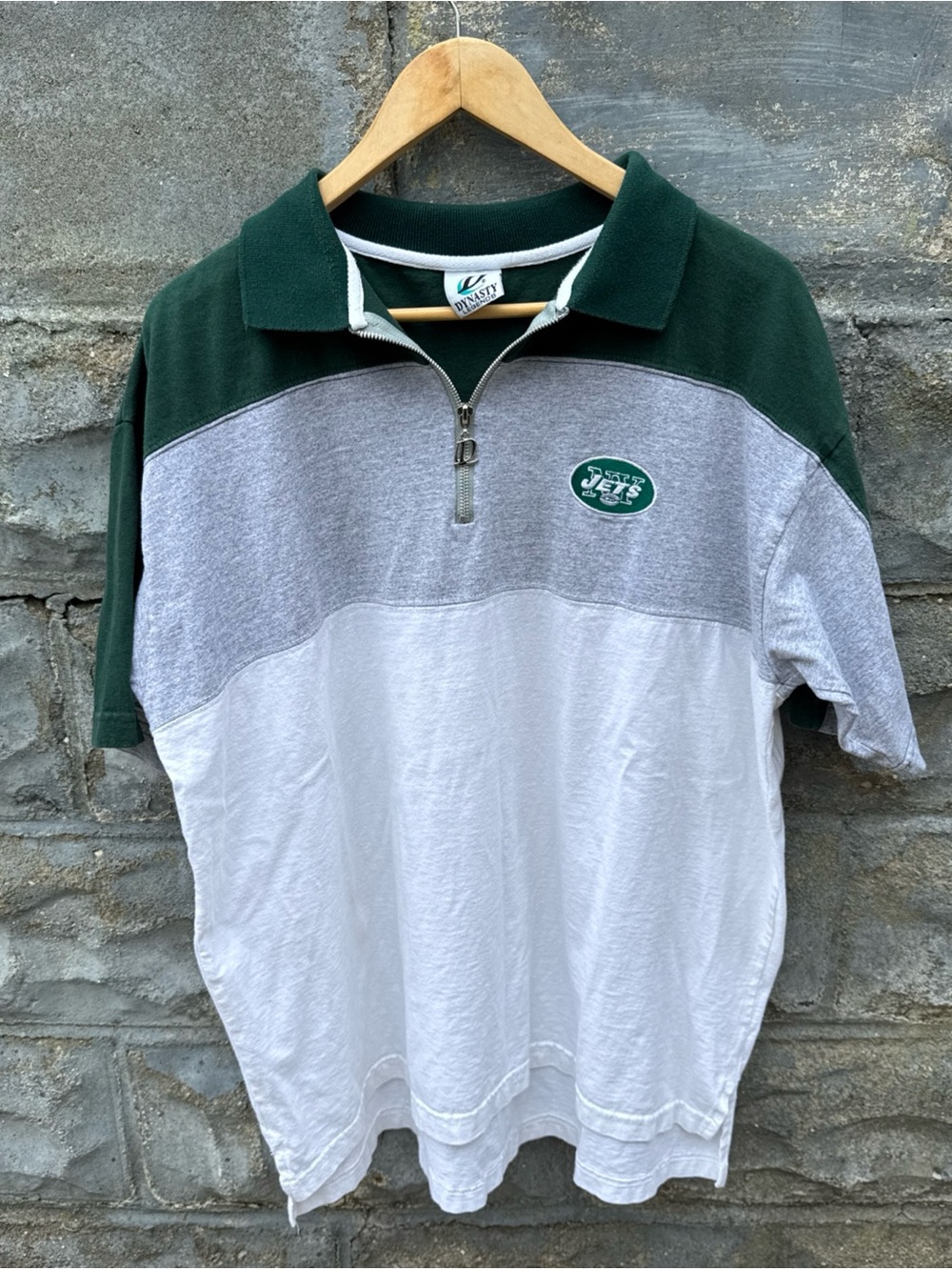 Vintage New York Jets Rugby Polo Shirt NFL Y2K Men XL 2000s Color Block Retro